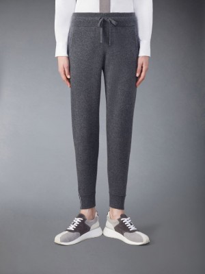Thom Browne Cashmere Jacquard Jogginghose Damen Grau | NCP34D96584