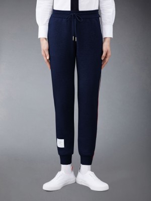 Thom Browne Classic Loopback Stripe Jogginghose Damen Blau | EUC60L86795