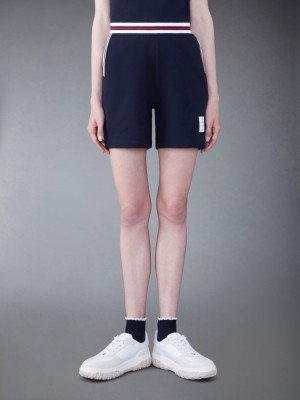 Thom Browne Classic Pique Stripe Kurze Hose Damen Blau | QOM58O07827