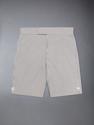 Thom Browne Cotton Seersucker Bermuda Kurze Hose Mädchen Grau | FFA81P21852