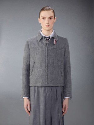 Thom Browne Crispy Wool Golf Jacken Herren Grau | QSP75Y23685