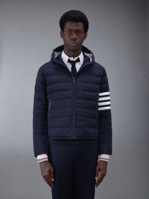 Thom Browne Downfilled Twill 4-Bar Ski Jacken Herren Blau | VTD85K84229