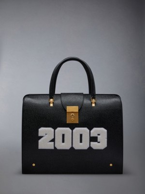 Thom Browne PEBBLE GRAIN LEATHER 2003 MR. Duffle Tasche Herren Schwarz | OUX43N12837