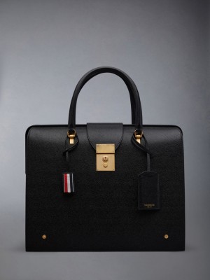 Thom Browne Pebble Grain Mr. Duffle Tasche Damen Schwarz | AYG32G14776