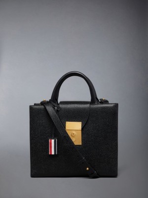 Thom Browne Pebble Grain Small Mr. Tragetaschen Herren Schwarz | DYS20X61329