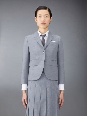 Thom Browne Plain Weave School Uniform High Armhole Sport Mäntel Damen Grau | YUB78W16360