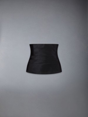 Thom Browne Silk Faille Cummerbund Corset Korsett Damen Schwarz | YLB91P26073