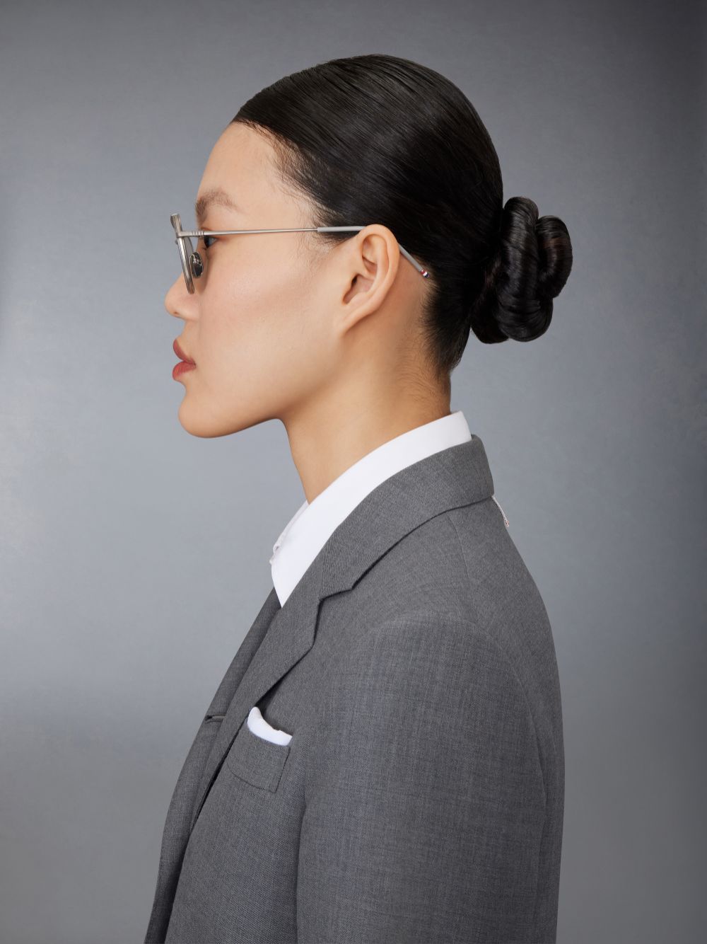 Thom Browne Acetate And Titanium Rectangular Aviator Sonnenbrille Herren Grau | CCT90C08467
