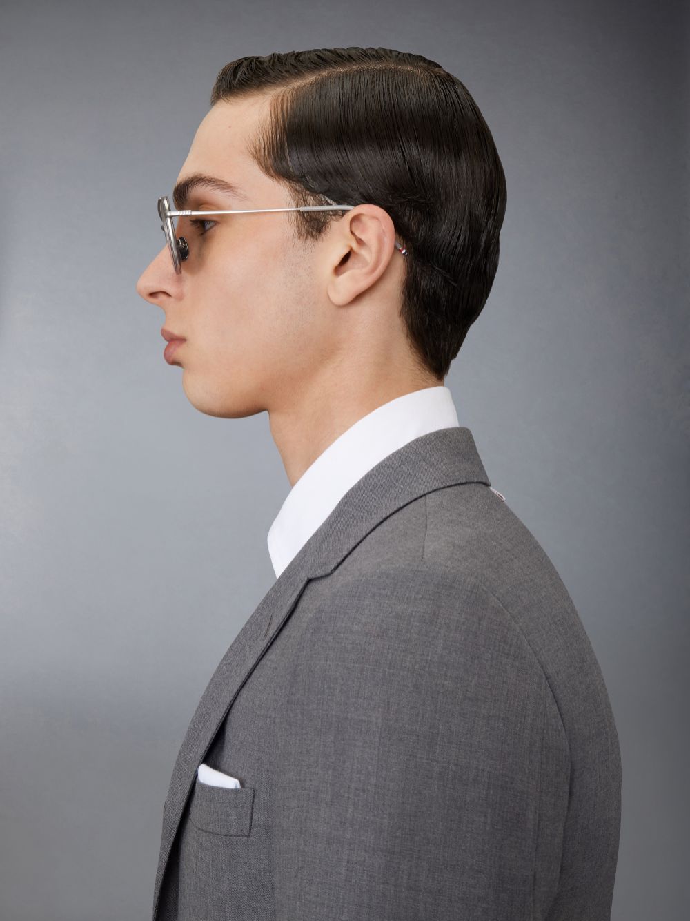 Thom Browne Acetate And Titanium Rectangular Aviator Sonnenbrille Herren Grau | CCT90C08467