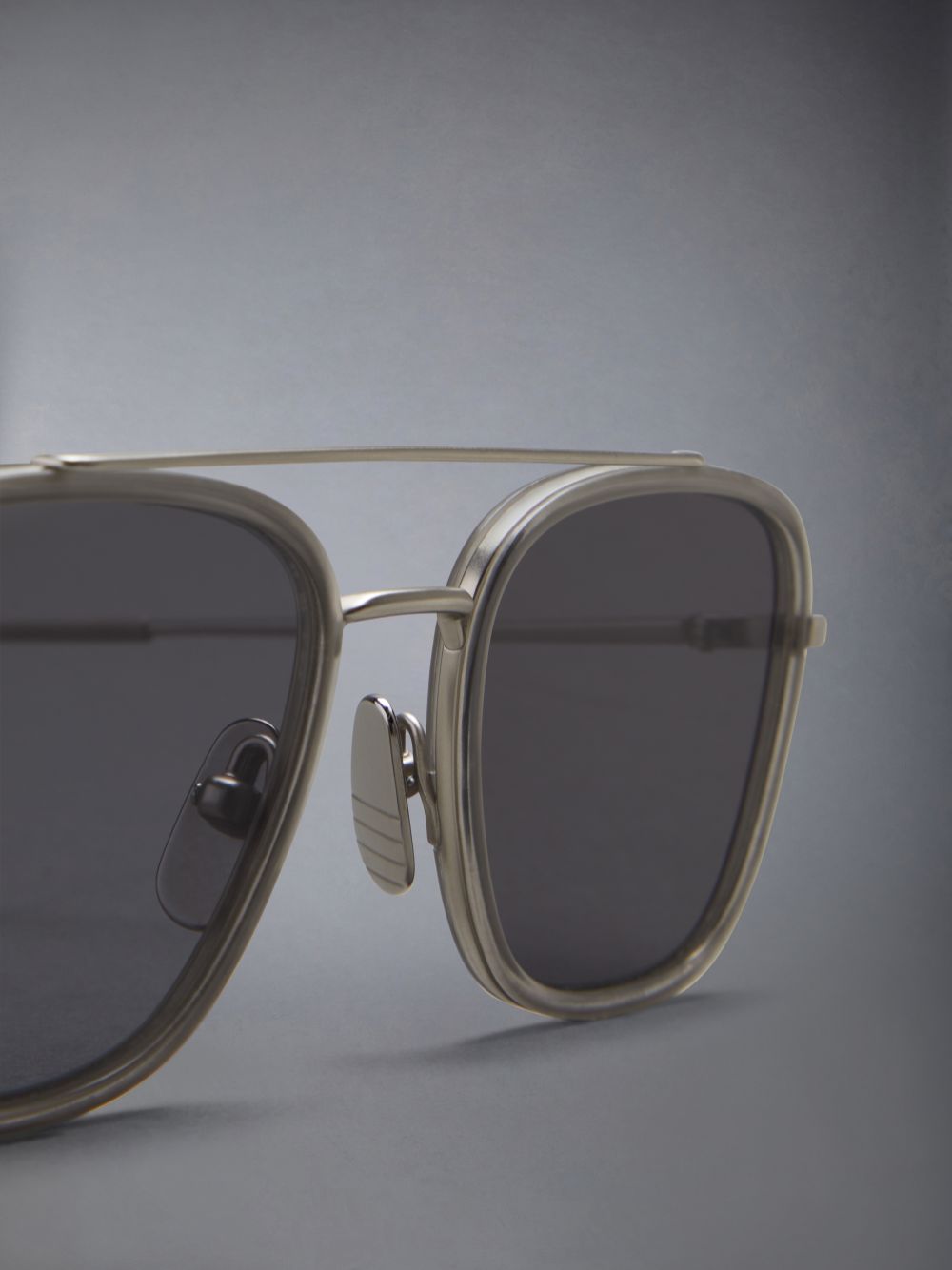 Thom Browne Acetate And Titanium Rectangular Aviator Sonnenbrille Herren Grau | CCT90C08467