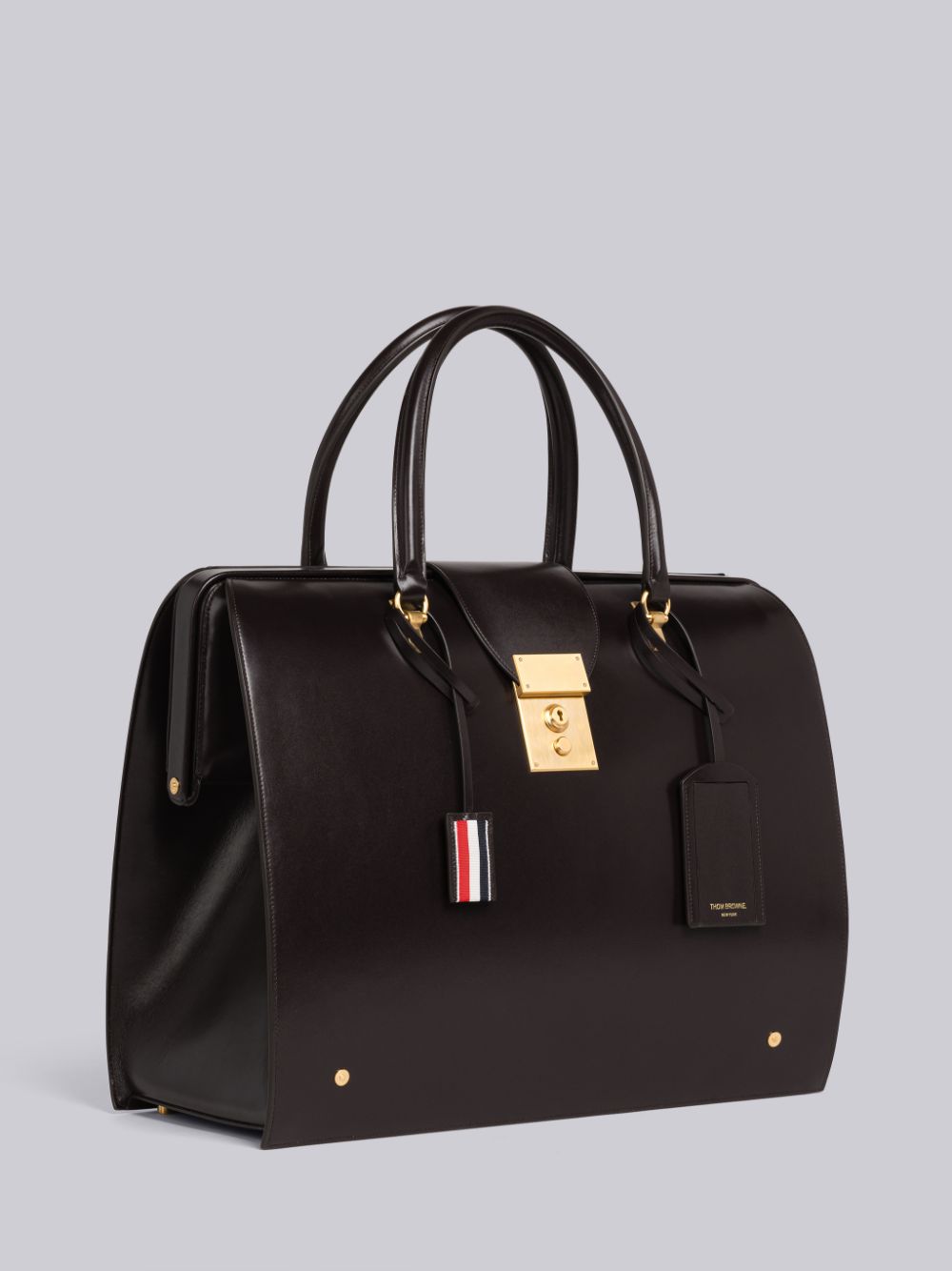 Thom Browne Box Calf Leather Mr. Duffle Tasche Damen Braun | NVA53K48209