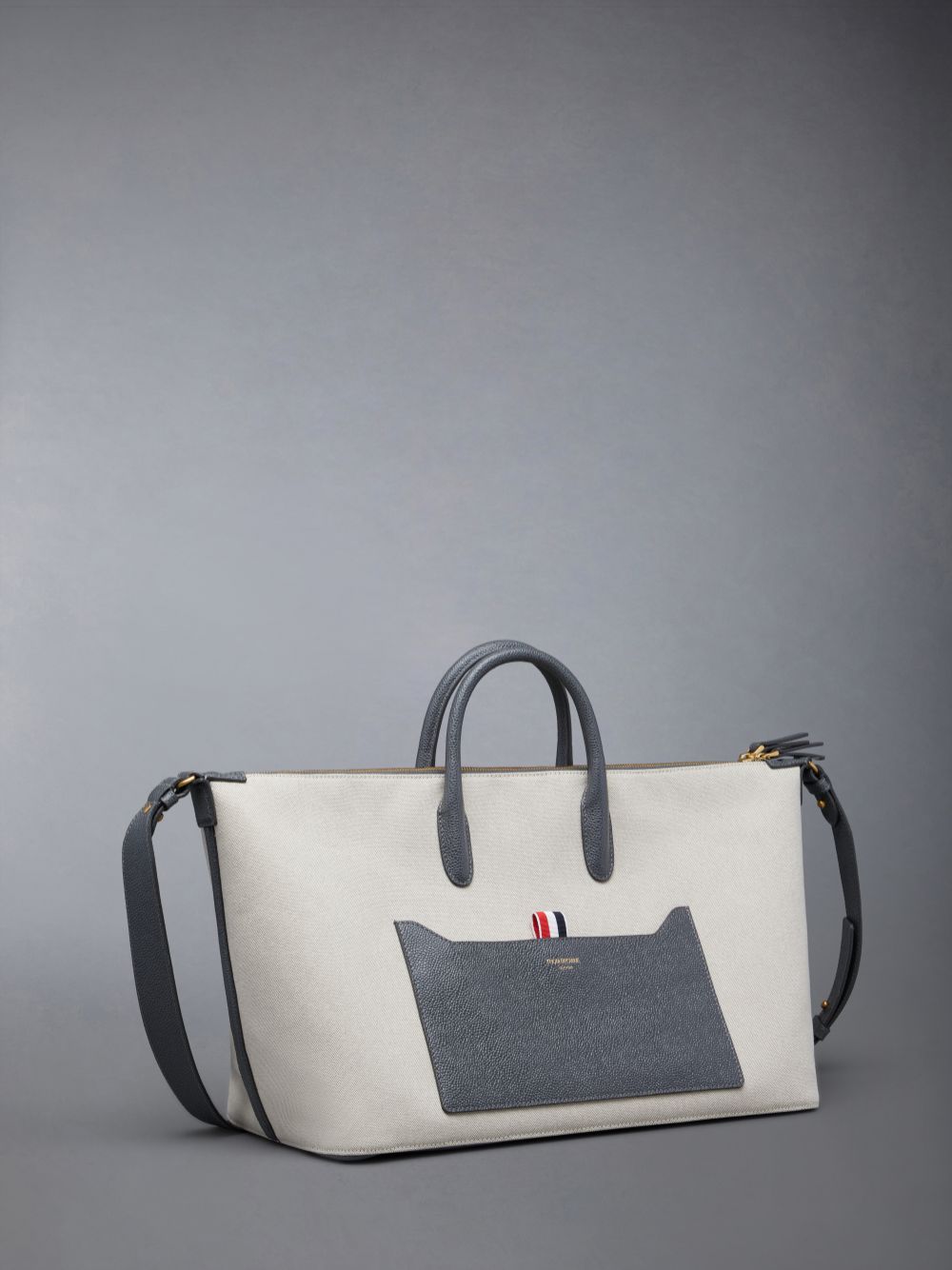 Thom Browne Cotton Canvas Medium Duffle Tasche Herren Beige | ESY69Y85834