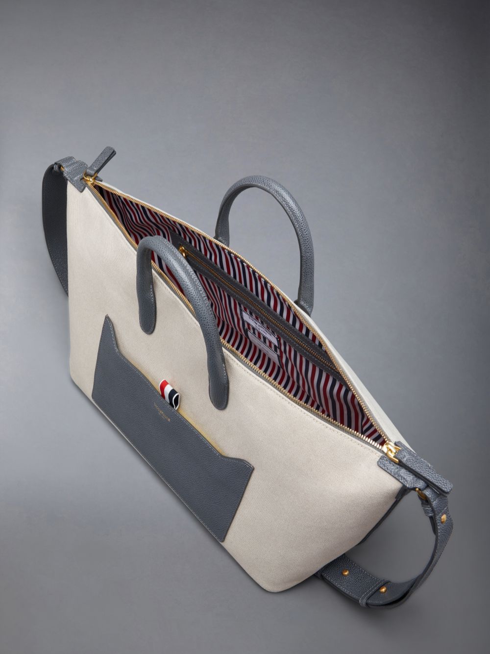 Thom Browne Cotton Canvas Medium Duffle Tasche Damen Beige | MTA82L51983
