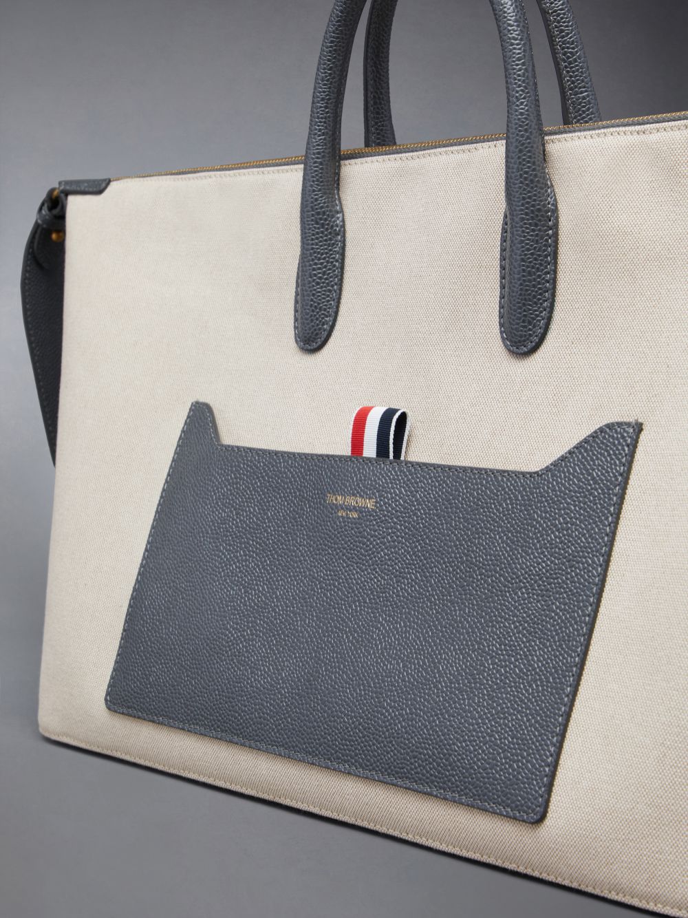 Thom Browne Cotton Canvas Medium Duffle Tasche Damen Beige | MTA82L51983