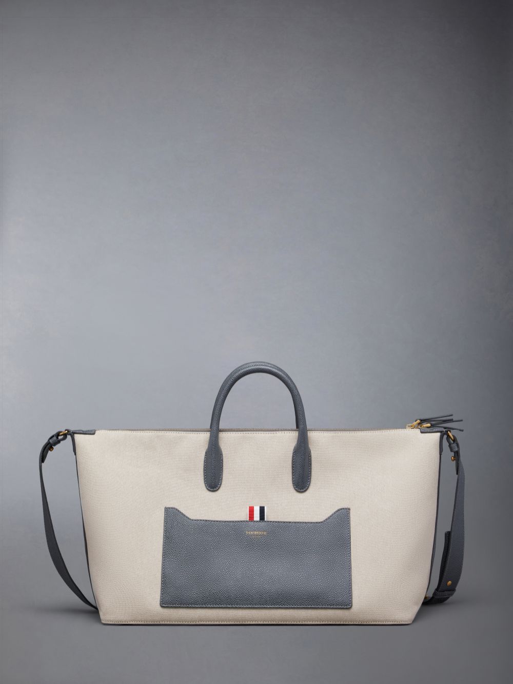 Thom Browne Cotton Canvas Medium Duffle Tasche Damen Beige | MTA82L51983