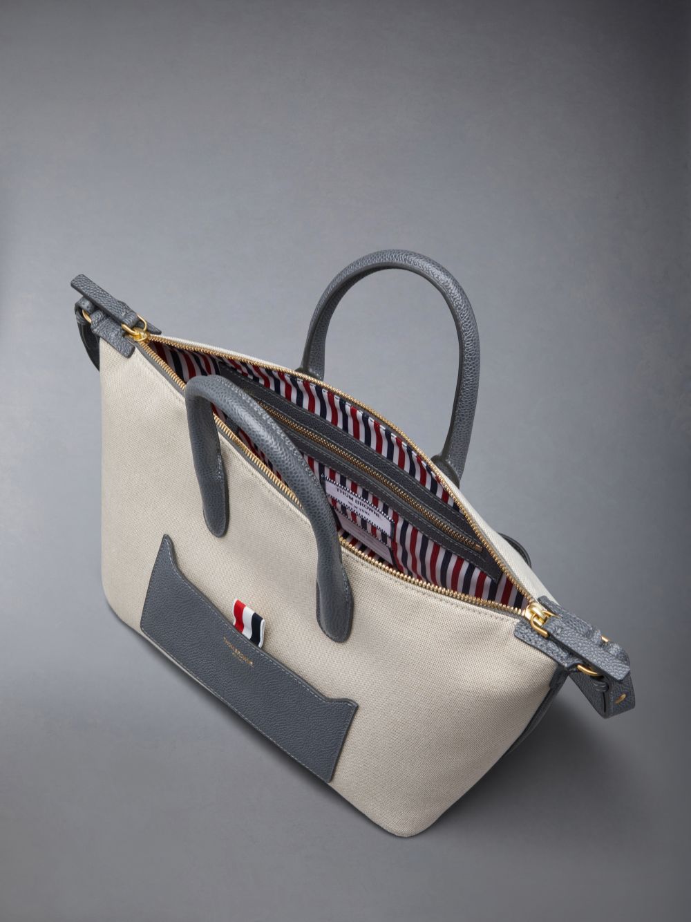 Thom Browne Cotton Canvas Small Duffle Tasche Herren Beige | HHN07R78352
