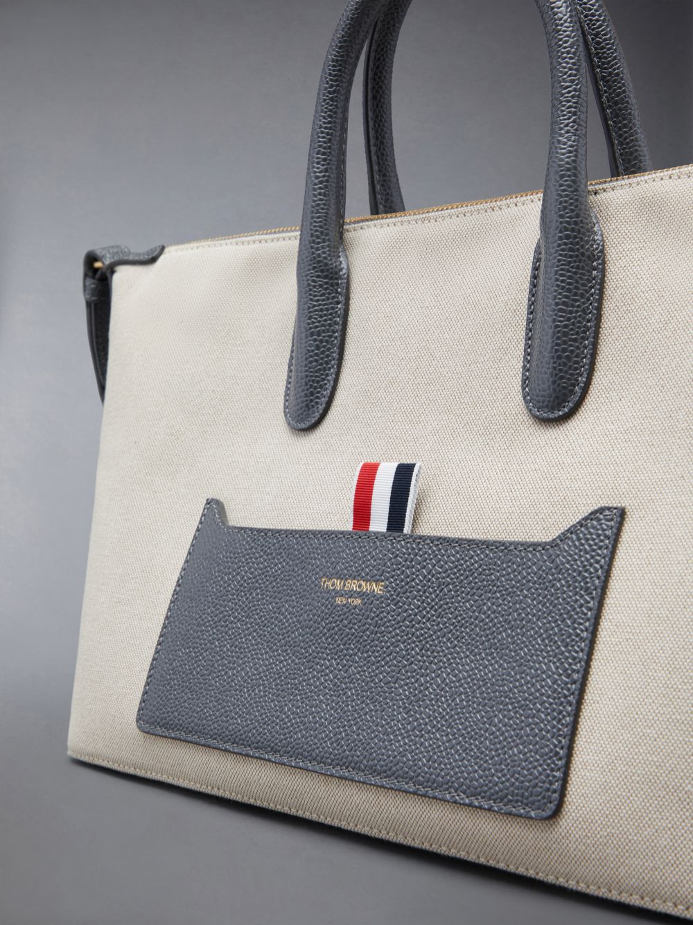 Thom Browne Cotton Canvas Small Duffle Tasche Herren Beige | HHN07R78352