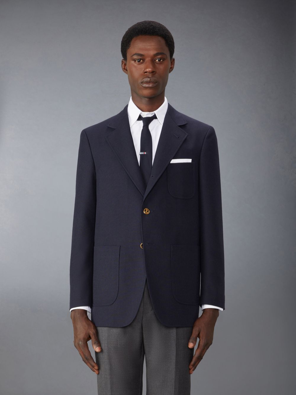Thom Browne Crispy Wool Unstructured Sack Sport Mäntel Herren Blau | HIC54A74146