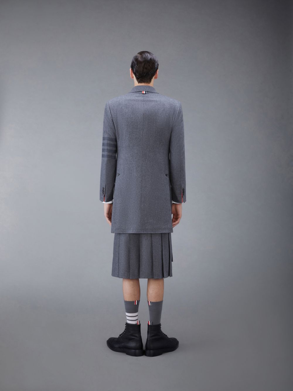Thom Browne Flannel 4-Bar Classic Chesterfield Mäntel Herren Grau | KEC07W23316