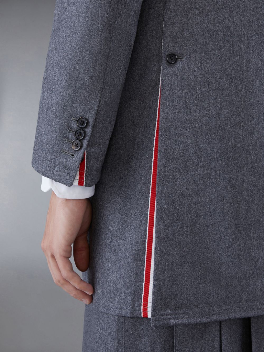 Thom Browne Flannel 4-Bar Classic Chesterfield Mäntel Herren Grau | KEC07W23316