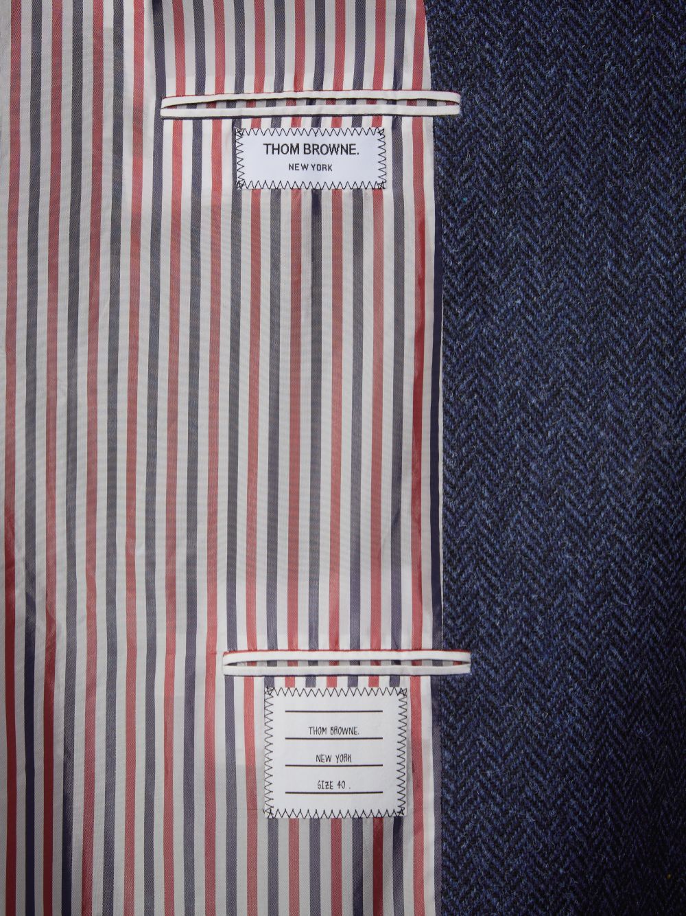 Thom Browne Herringbone Harris Tweed Midi Raglan Funnel Neck Mäntel Damen Blau | GZW85A63780