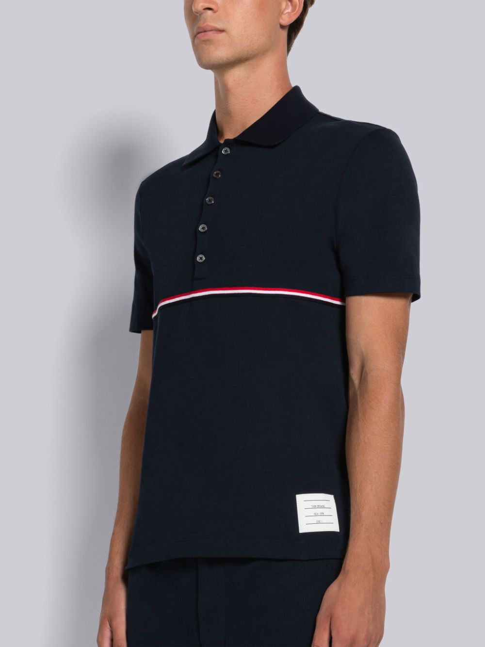 Thom Browne Midweight Jersey Stripe Short Sleeve Poloshirt Herren Blau | FZW97T13801