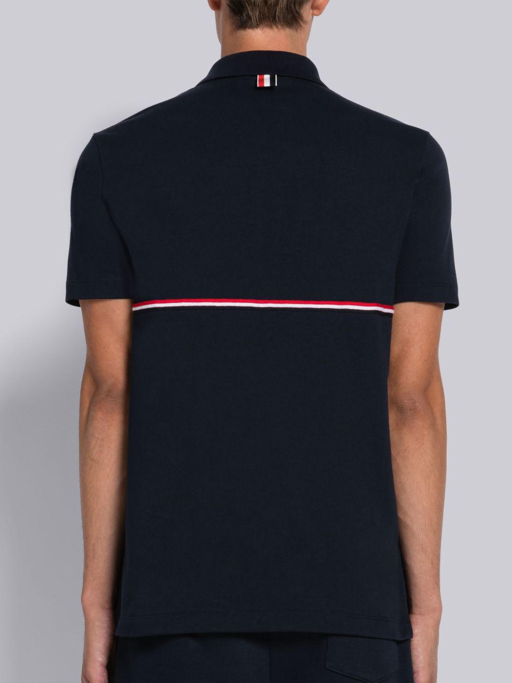 Thom Browne Midweight Jersey Stripe Short Sleeve Poloshirt Herren Blau | FZW97T13801