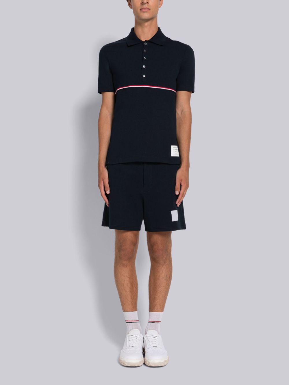 Thom Browne Midweight Jersey Stripe Short Sleeve Poloshirt Herren Blau | FZW97T13801