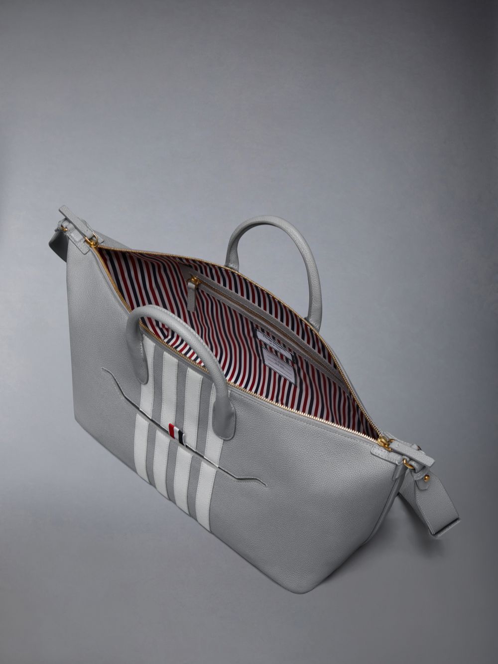 Thom Browne Pebble Grain 4-Bar Medium Duffle Tasche Damen Grau | TGD37Y52052