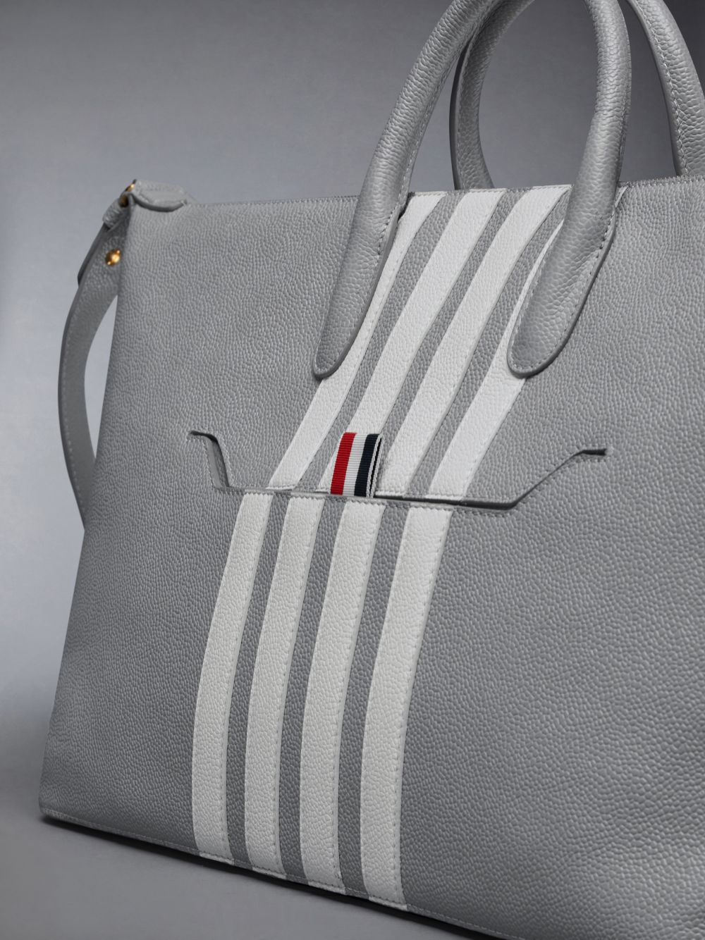 Thom Browne Pebble Grain 4-Bar Medium Duffle Tasche Damen Grau | TGD37Y52052