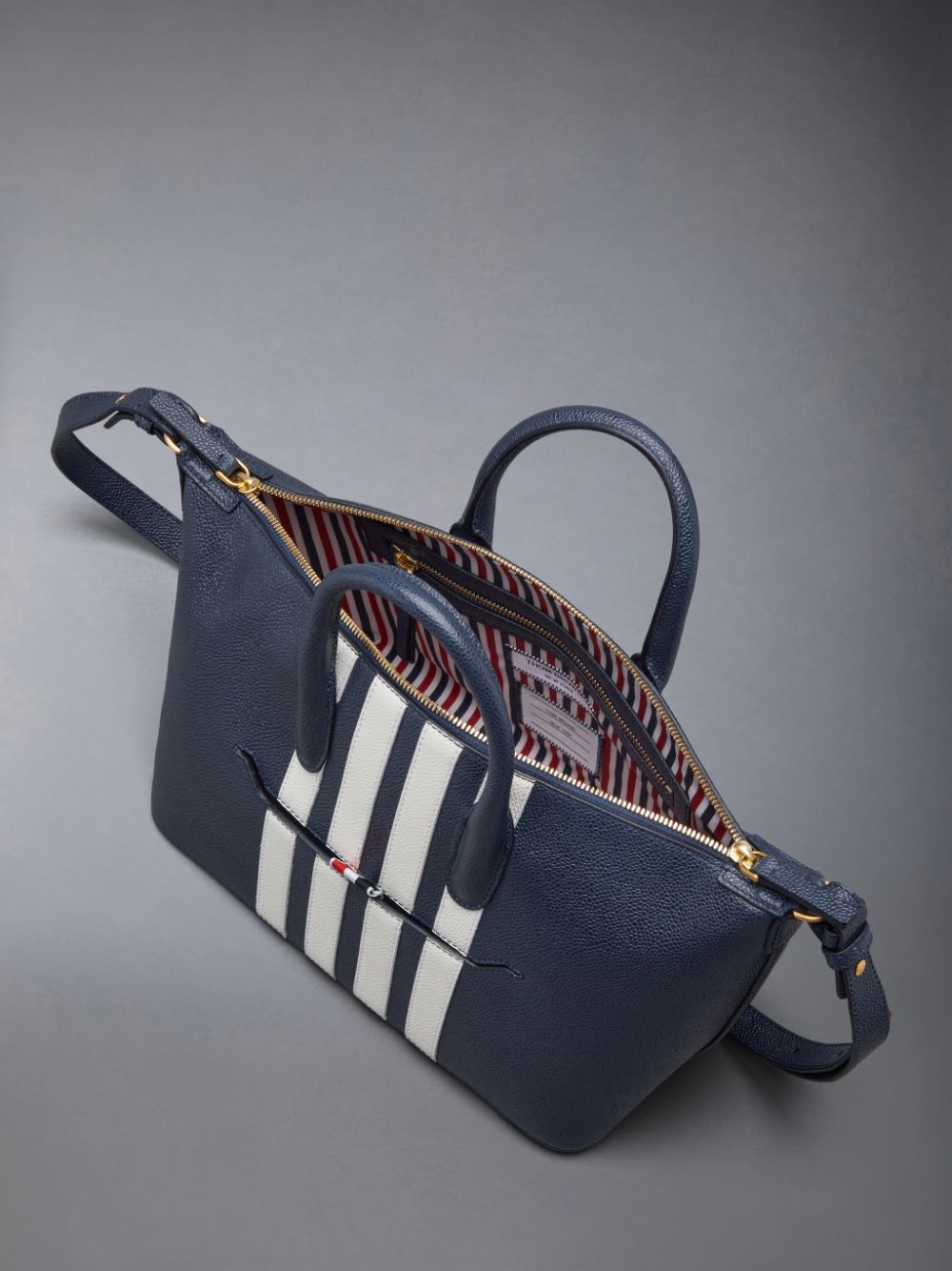 Thom Browne Pebble Grain 4-Bar Small Duffle Tasche Herren Blau | VGJ49W79203