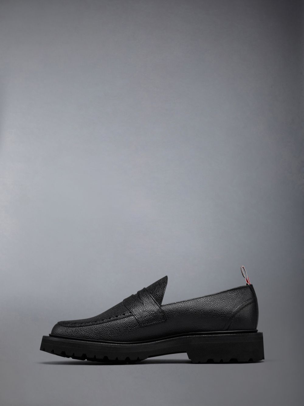 Thom Browne Pebble Grain Leather Commando Sole Penny Halbschuhe Damen Schwarz | HYN53Q81250