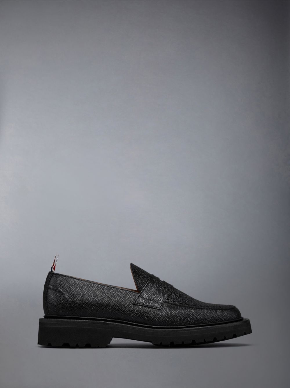 Thom Browne Pebble Grain Leather Commando Sole Penny Halbschuhe Damen Schwarz | HYN53Q81250