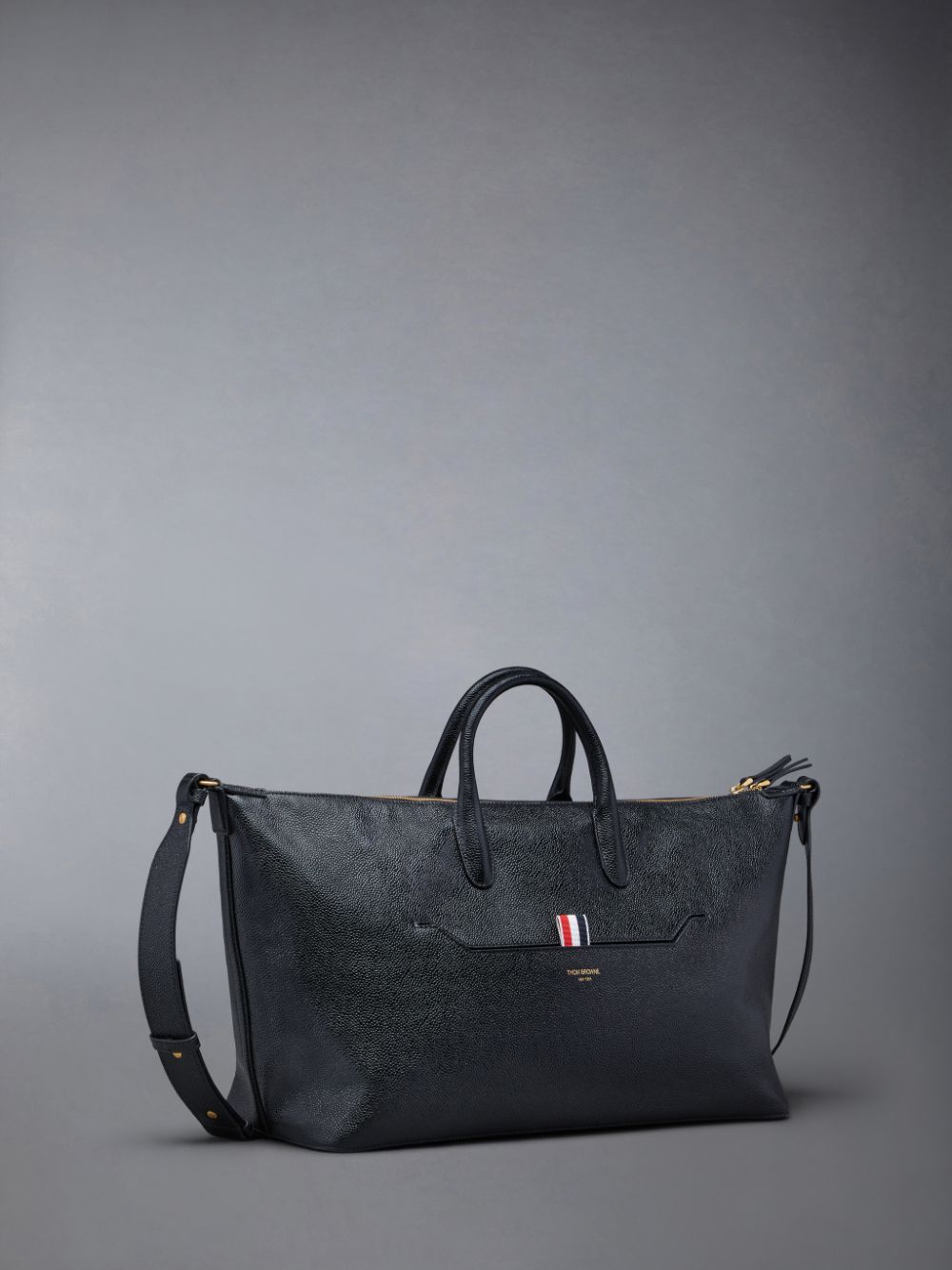 Thom Browne Pebble Grain Medium Duffle Tasche Herren Schwarz | XWN37E44996