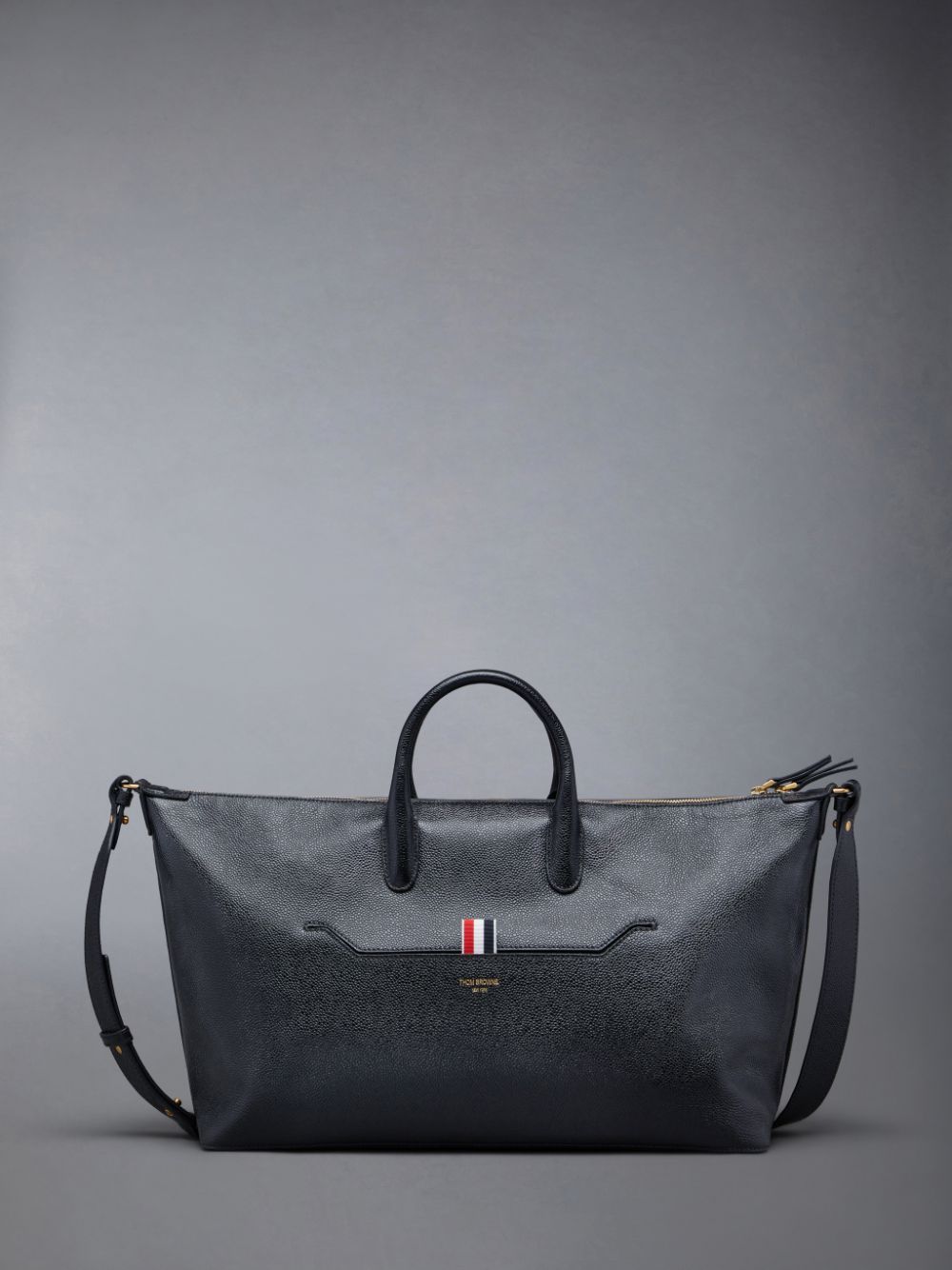 Thom Browne Pebble Grain Medium Duffle Tasche Herren Schwarz | XWN37E44996