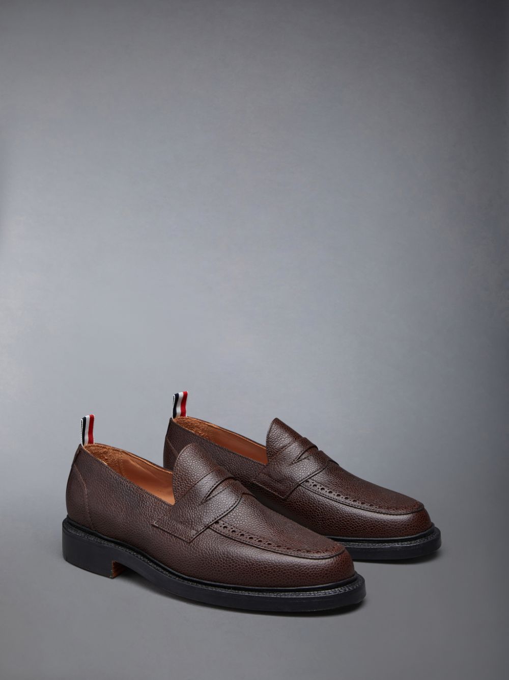 Thom Browne Pebble Grain Penny Halbschuhe Herren Braun | GKC96W65026