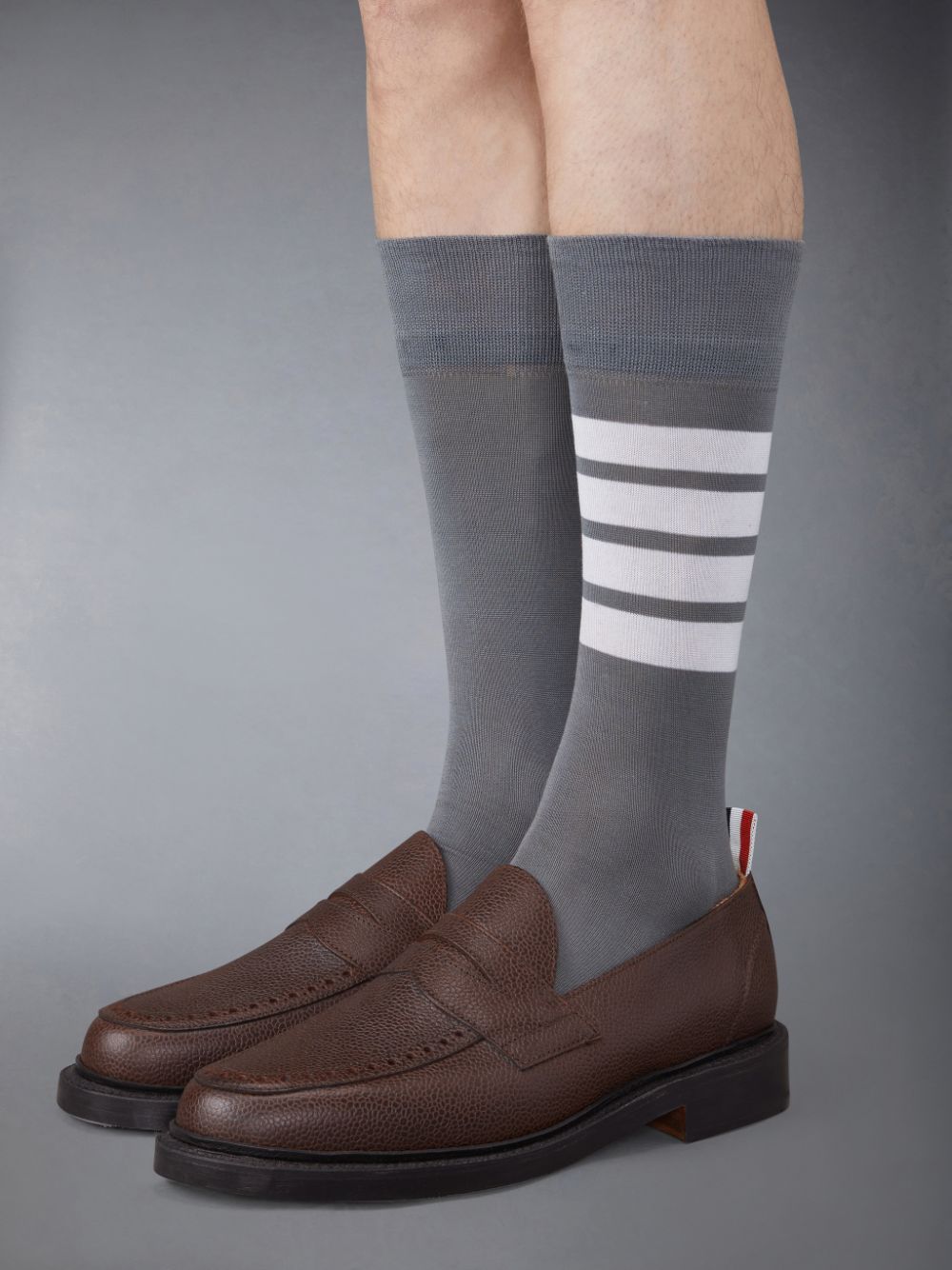 Thom Browne Pebble Grain Penny Halbschuhe Herren Braun | GKC96W65026