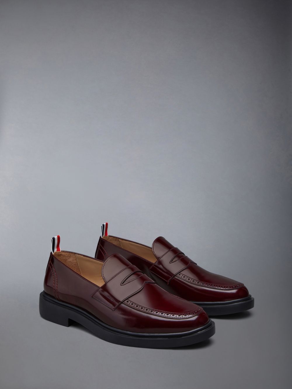 Thom Browne Polished Calf Penny Halbschuhe Herren Rot | PJP44V99129