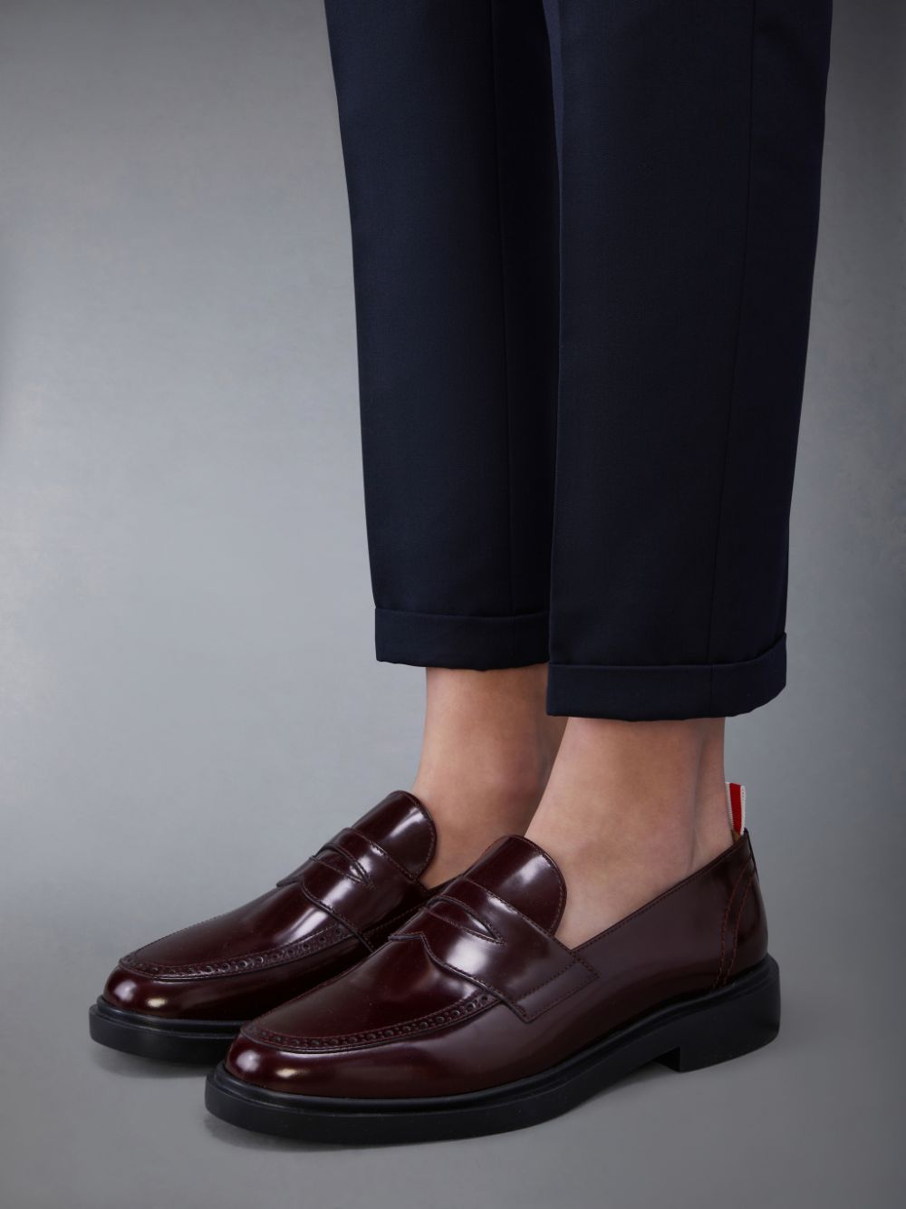 Thom Browne Polished Calf Penny Halbschuhe Herren Rot | PJP44V99129