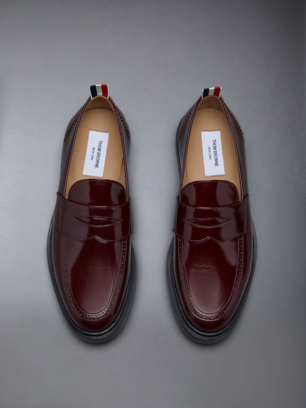 Thom Browne Polished Calf Penny Halbschuhe Herren Rot | PJP44V99129