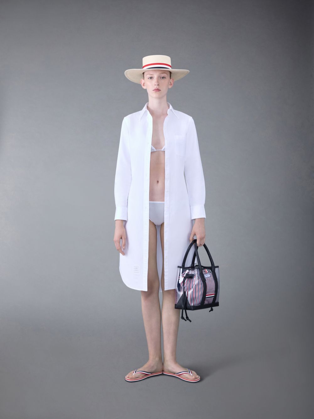 Thom Browne Seersucker Tie Bikinihose Damen Grau | DTP06B12825