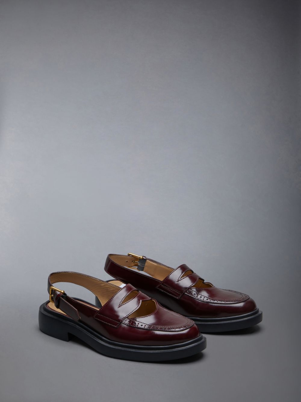 Thom Browne Spazzolato Slingback Penny Halbschuhe Damen Rot | PSM53N54337