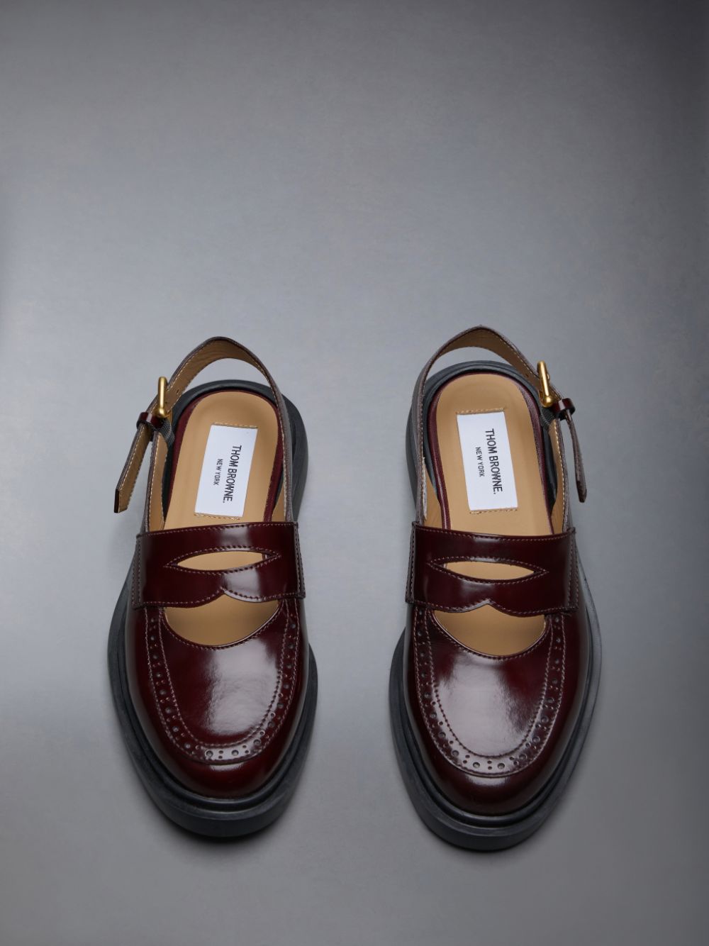 Thom Browne Spazzolato Slingback Penny Halbschuhe Damen Rot | PSM53N54337