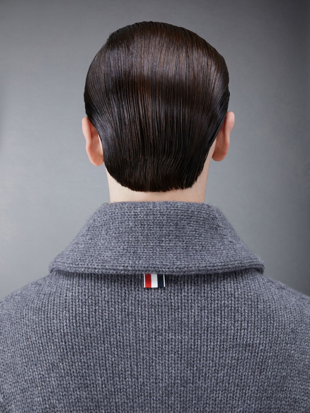 Thom Browne Super Chunky Cashmere Jersey Shawl Collar Strickjacke Herren Grau | UZL00R43572