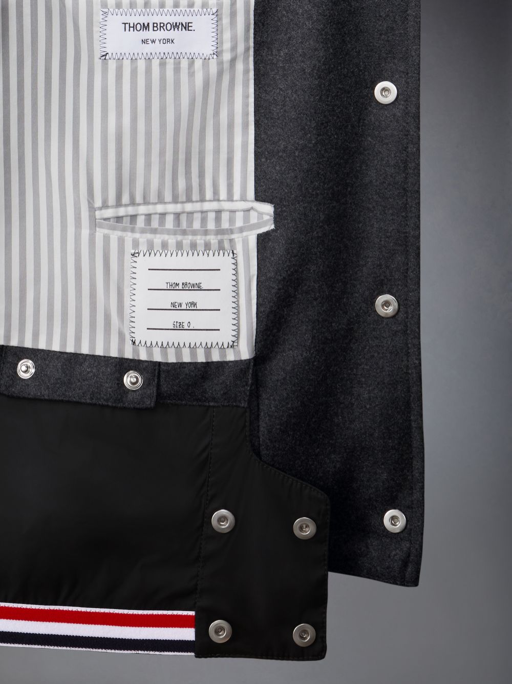 Thom Browne Wool Flannel Down Fill Hood Bomber Jacken Herren Grau | XUB08X84725