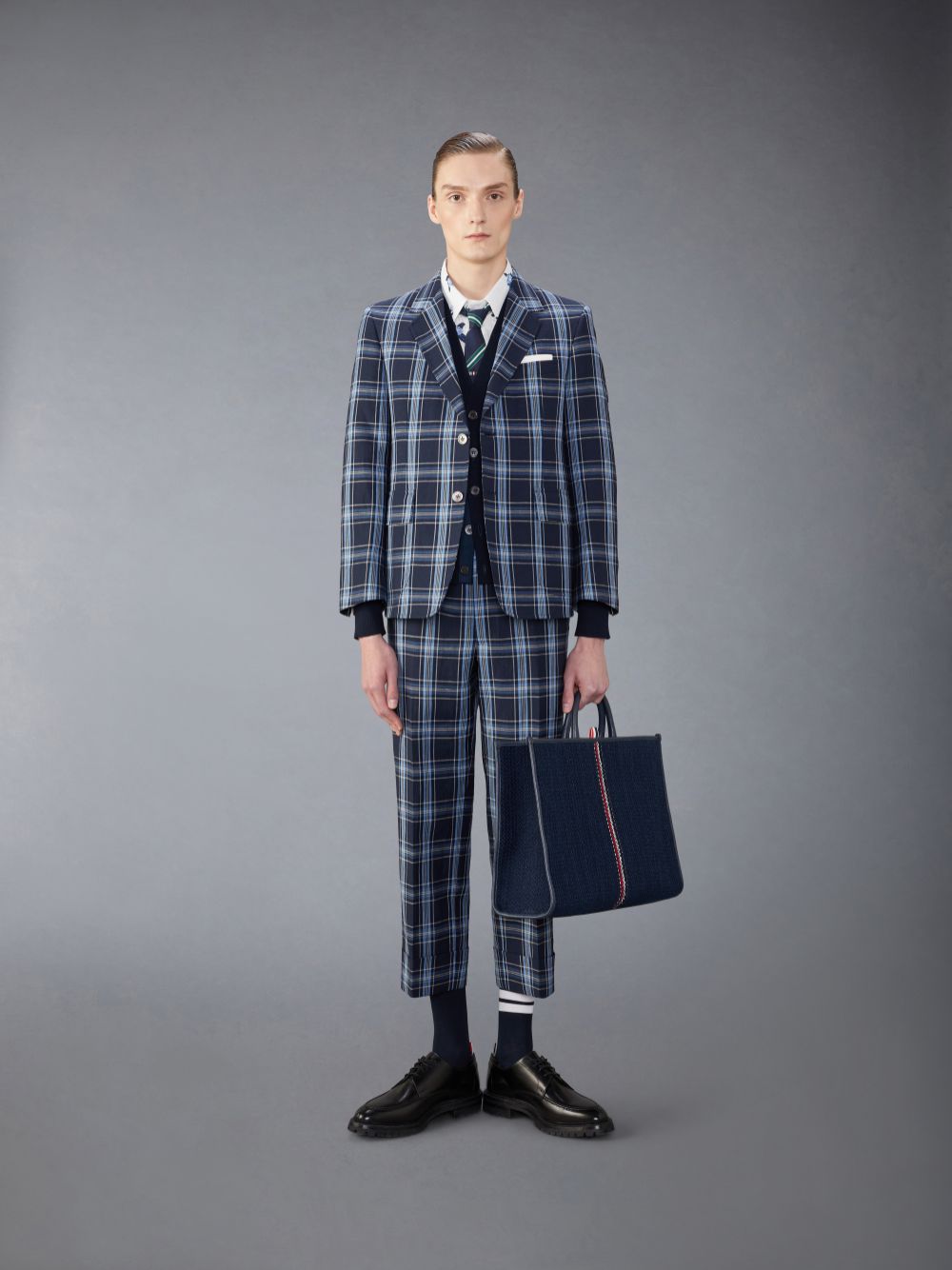 Thom Browne Wool Linen Unstructured Straight Fit Sport Mäntel Herren Blau | RYB30P53766