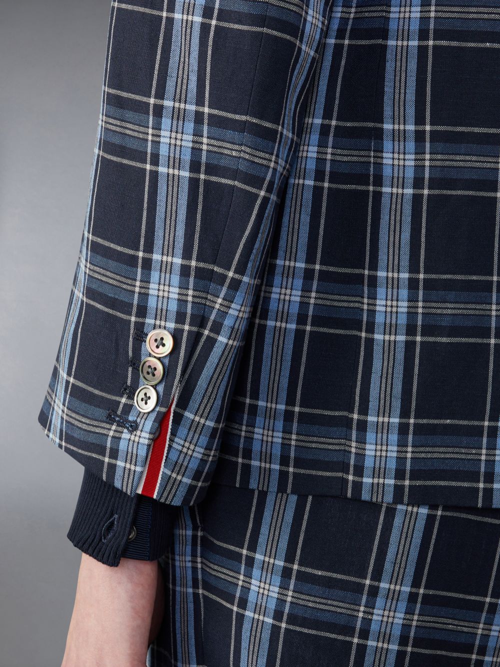 Thom Browne Wool Linen Unstructured Straight Fit Sport Mäntel Herren Blau | RYB30P53766